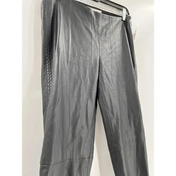 NWT FREE PEOPLE Women Size 6 Black Vegan Leather Side &Ankle Zippers 30"x28" - Picture 4 of 13